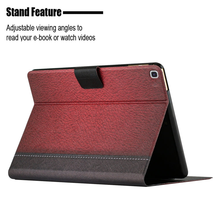 For Samsung Galaxy Tab A7 10.4 2020 T500 Stitching Solid Color Smart Leather Tablet Case(Red) - Other Galaxy Tab PC by buy2fix | Online Shopping UK | buy2fix