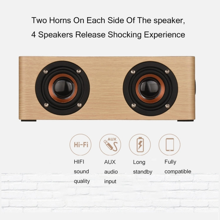 Q5 Home Computer TV Wooden Wireless Bluetooth Speaker(Red) - Desktop Speaker by buy2fix | Online Shopping UK | buy2fix