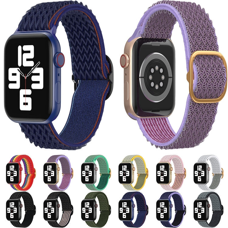 Wave Nylon Watch Band For Apple Watch Ultra 49mm&Watch Ultra 2 49mm / Series 9&8&7 45mm / SE 3&SE 2&6&SE&5&4 44mm / 3&2&1 42mm(Navy Blue) - Watch Bands by buy2fix | Online Shopping UK | buy2fix