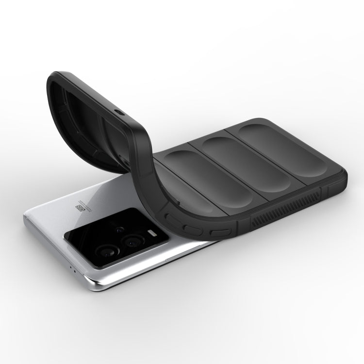 For vivo iQOO 10 5G Magic Shield TPU + Flannel Phone Case(Black) - vivo Cases by buy2fix | Online Shopping UK | buy2fix