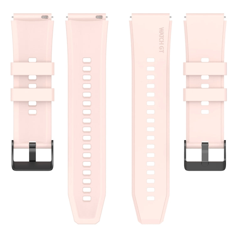 For Samsung Galaxy Watch 5 40mm 20mm Black Buckle Step Silicone Watch Band(Pink) - Watch Bands by buy2fix | Online Shopping UK | buy2fix