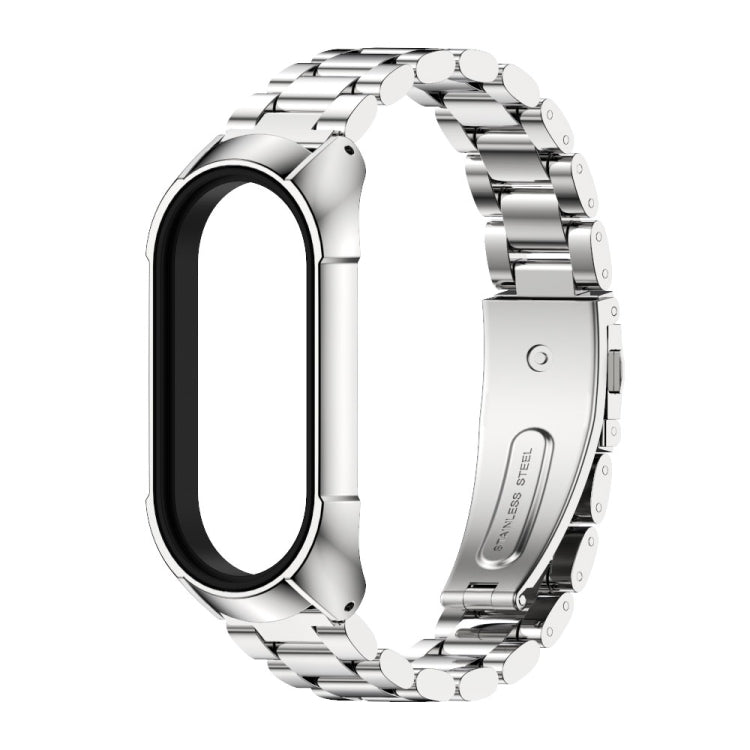 For Xiaomi Mi Band 7 / 7 NFC MIJOBS Stainless Steel Watch Band, Style:TF2 Tri-Bead(Silver) - Watch Bands by MIJOBS | Online Shopping UK | buy2fix