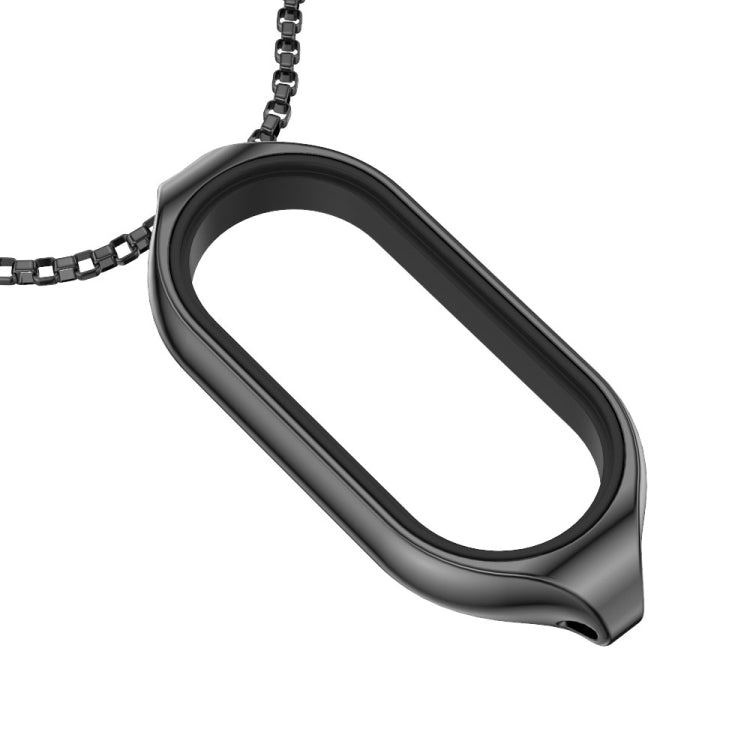 For Xiaomi Mi Band 7 / 7 NFC MIJOBS Metal Pendant Stainless Steel Watch Necklace (Black) - Watch Bands by MIJOBS | Online Shopping UK | buy2fix