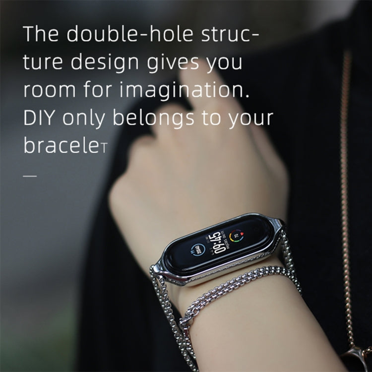 For Xiaomi Mi Band 7 / 7 NFC MIJOBS Metal Pendant Stainless Steel Watch Necklace (Black) - Watch Bands by MIJOBS | Online Shopping UK | buy2fix