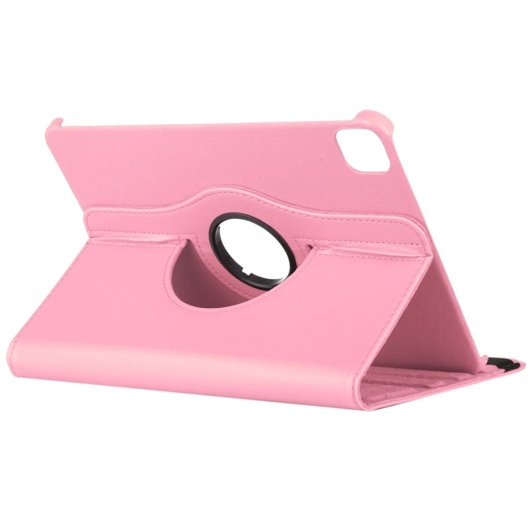 For iPad Air 13 2024 / iPad Pro 12.9 2022 / 2021 / 2020 Litchi Texture Horizontal Flip 360 Degrees Rotation Leather Tablet Case with Holder(Pink) - iPad Pro 12.9 (2022/2021) Cases by buy2fix | Online Shopping UK | buy2fix