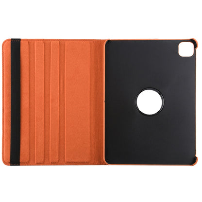 For iPad Air 13 2024 / iPad Pro 12.9 2022 / 2021 / 2020 Litchi Texture Horizontal Flip 360 Degrees Rotation Leather Tablet Case with Holder(Orange) - iPad Pro 12.9 (2022/2021) Cases by buy2fix | Online Shopping UK | buy2fix