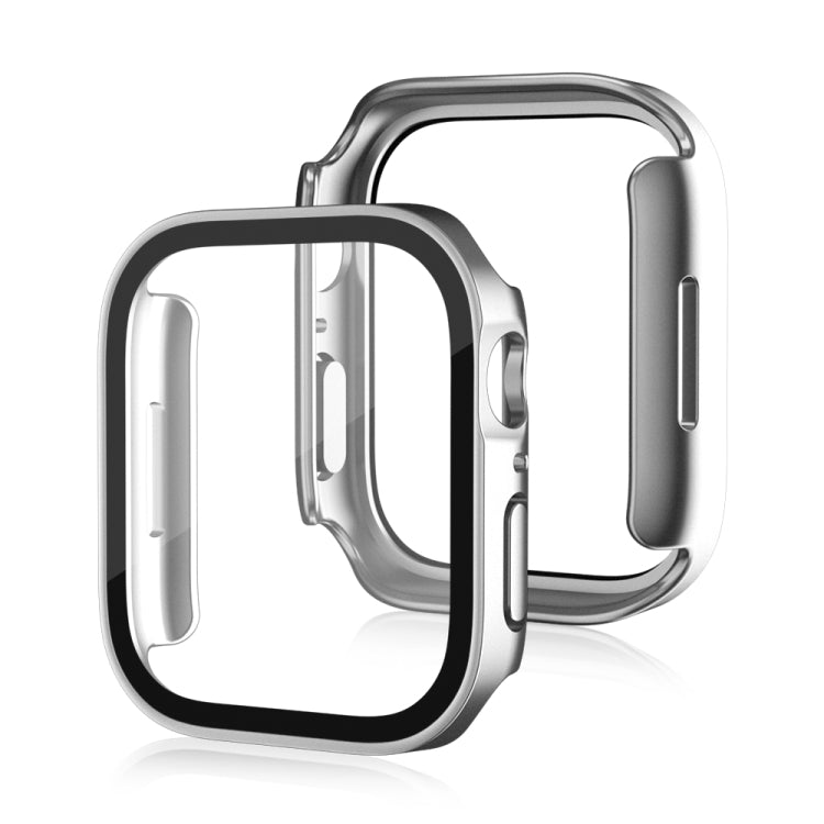 Life Waterproof Frosted 2 in 1 PC Frame + Tempered Glass Protective Case For Apple Watch Series 6 / 5 / 4 / SE 44mm(Silver) - Watch Cases by buy2fix | Online Shopping UK | buy2fix