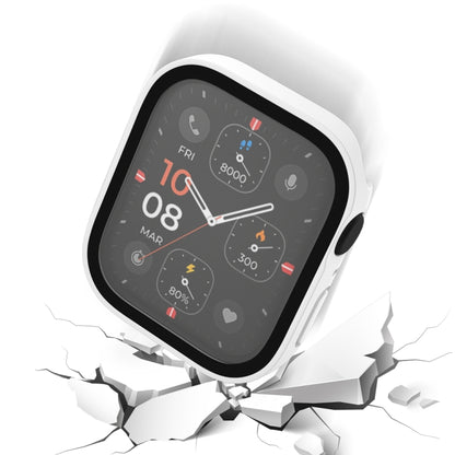 Life Waterproof Frosted 2 in 1 PC Frame + Tempered Glass Protective Case For Apple Watch Series 6 / 5 / 4 / SE 40mm(White) - Watch Cases by buy2fix | Online Shopping UK | buy2fix