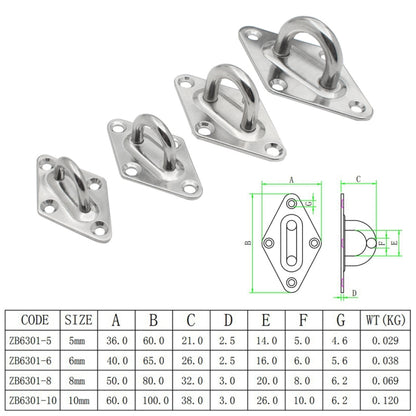 2 PCS 10mm 304 Stainless Steel Ship Diamond Door Hinges Buckle - Marine Accessories & Parts by buy2fix | Online Shopping UK | buy2fix