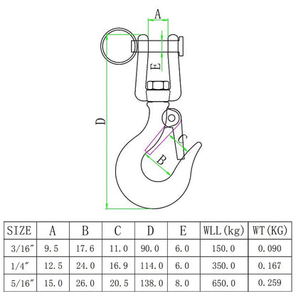 150kg Load Bearing 304 Stainless Steel Rotatable Fork Hoist Chain Lifting Cargo Hook - Marine Accessories & Parts by buy2fix | Online Shopping UK | buy2fix