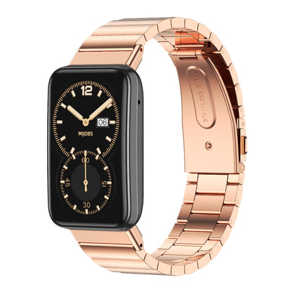 For Xiaomi Mi Band 7 Pro Mijobs Bamboo Stainless Steel Metal Watch Band(Rose Gold) - Watch Bands by MIJOBS | Online Shopping UK | buy2fix