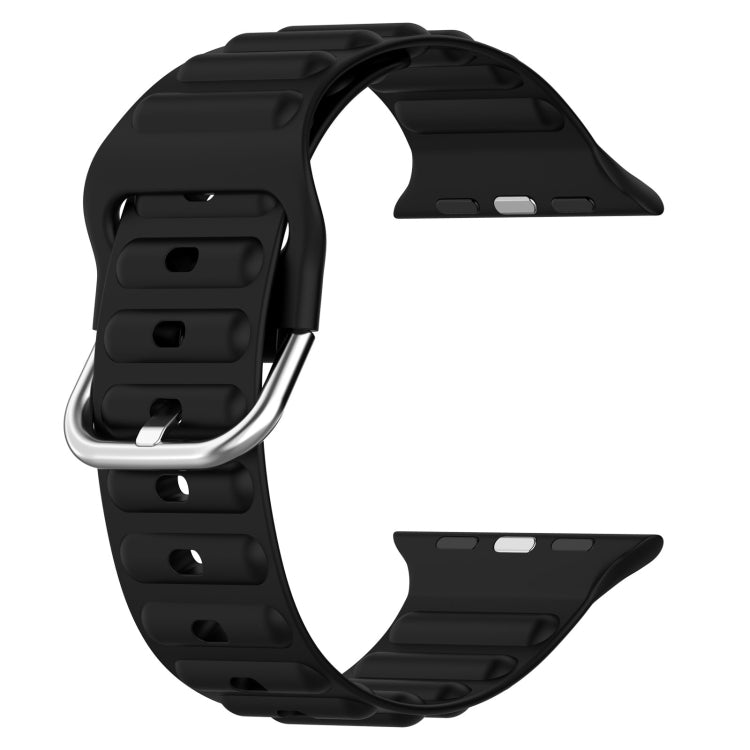 Ocean Ripple Watch Band For Apple Watch Series 8&7 41mm / SE 2&6&SE&5&4 40mm(Black) - Watch Bands by buy2fix | Online Shopping UK | buy2fix