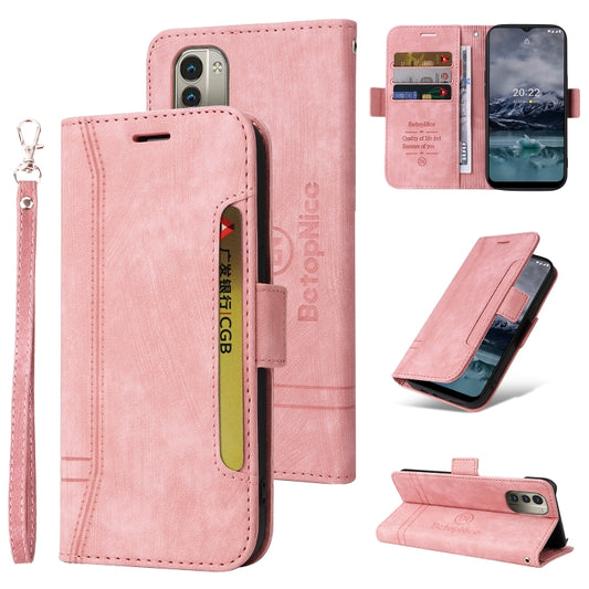 For Nokia G21 BETOPNICE Dual-side Buckle Leather Phone Case(Pink) - Nokia Cases by BETOPNICE | Online Shopping UK | buy2fix