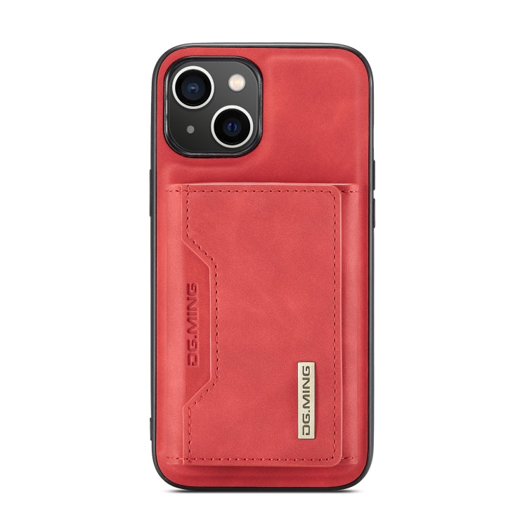 For iPhone 14 Plus DG.MING M2 Series 3-Fold Card Bag Leather Case(Red) - iPhone 14 Plus Cases by DG.MING | Online Shopping UK | buy2fix