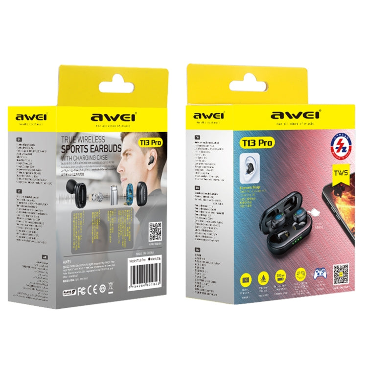 awei T13 Pro Bluetooth Sports Headset(Black) - Bluetooth Earphone by awei | Online Shopping UK | buy2fix