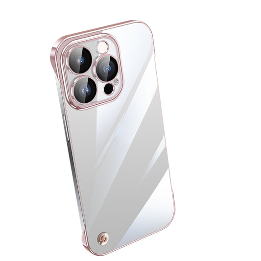 For iPhone 13 Pro Electroplating Frameless Clear PC Phone Case(Pink) - iPhone 13 Pro Cases by buy2fix | Online Shopping UK | buy2fix