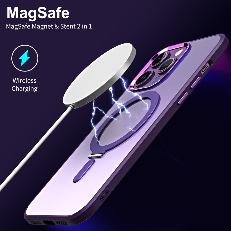 For iPhone 12 Pro Max Magsafe Invisible Holder Phone Case(Purple) - iPhone 12 Pro Max Cases by buy2fix | Online Shopping UK | buy2fix
