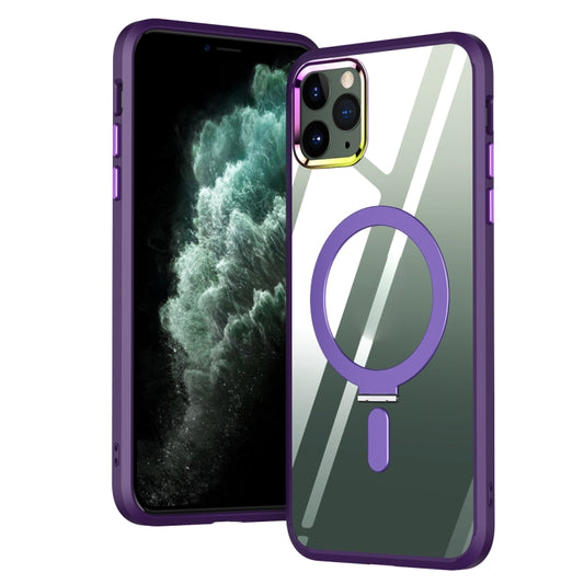 For iPhone 11 Pro Max Magsafe Invisible Holder Phone Case(Purple) - iPhone 11 Pro Max Cases by buy2fix | Online Shopping UK | buy2fix