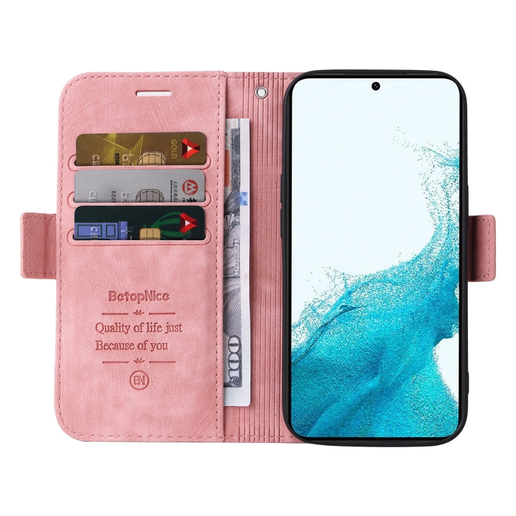 For Samsung Galaxy S23 5G BETOPNICE Dual-side Buckle Leather Phone Case(Pink) - Galaxy S23 5G Cases by BETOPNICE | Online Shopping UK | buy2fix