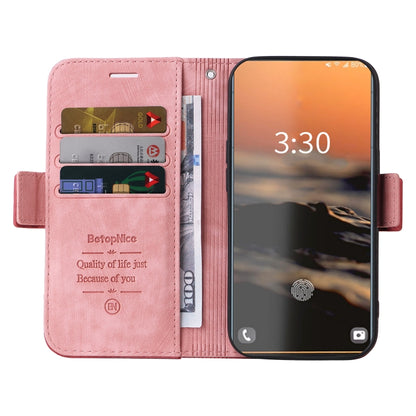 For Samsung Galaxy S23 Ultra 5G BETOPNICE Dual-side Buckle Leather Phone Case(Pink) - Galaxy S23 Ultra 5G Cases by BETOPNICE | Online Shopping UK | buy2fix