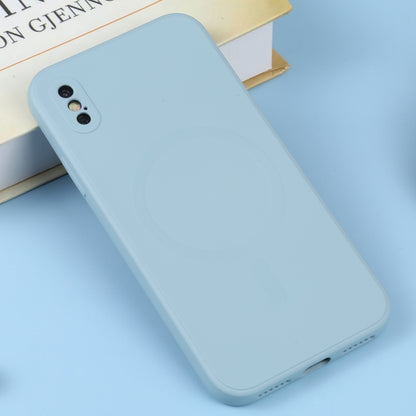 For iPhone XS Max Liquid Silicone Full Coverage Shockproof Magsafe Phone Case(Light Blue) - More iPhone Cases by buy2fix | Online Shopping UK | buy2fix