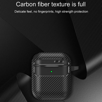 For AirPods 1 / 2 Carbon Fiber Texture Anti-fall Earphone Protective Case(Grey) - For AirPods 1/2 by buy2fix | Online Shopping UK | buy2fix