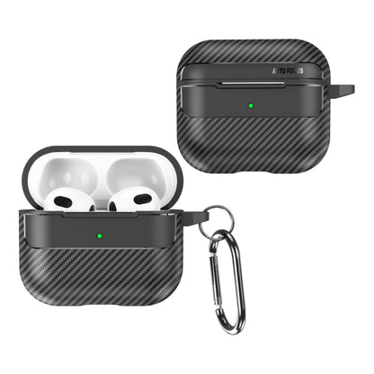 For AirPods 3 Carbon Fiber Texture Anti-fall Earphone Protective Case(Black) - For AirPods 3 by buy2fix | Online Shopping UK | buy2fix