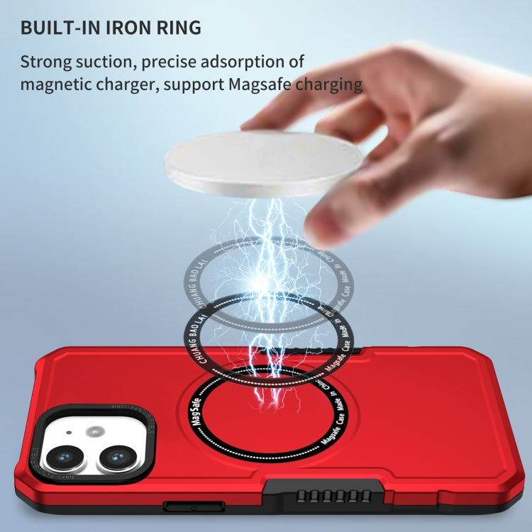 For iPhone 11 MagSafe Shockproof Armor Phone Case(Red) - iPhone 11 Cases by buy2fix | Online Shopping UK | buy2fix