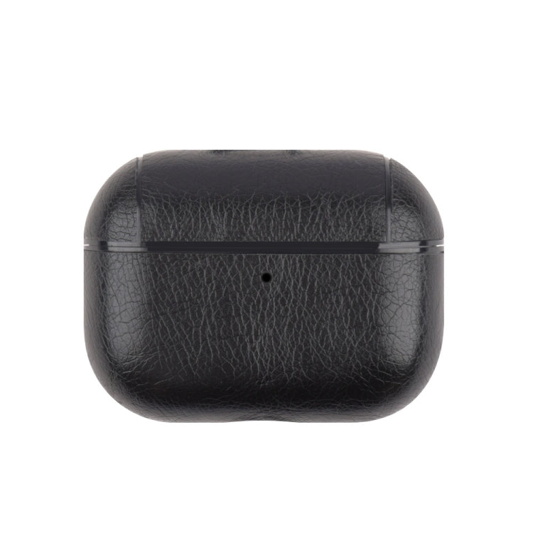 For AirPods Pro 2 Wireless Earphone Leather Shockproof Protective Case(Black) - For AirPods Pro 2 by buy2fix | Online Shopping UK | buy2fix