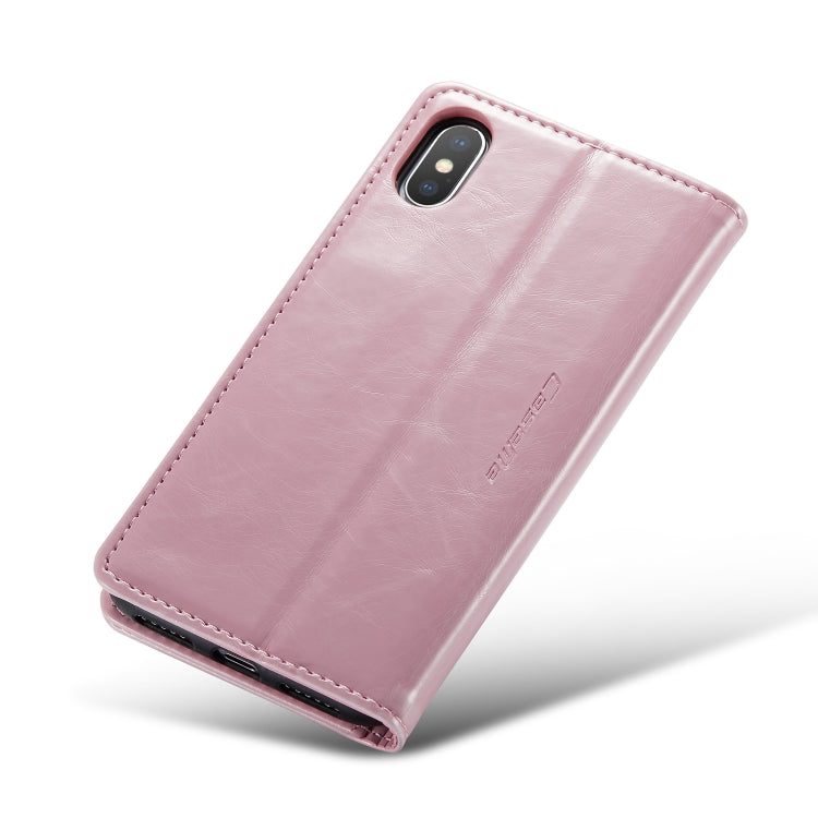 For iPhone XS CaseMe 003 Crazy Horse Texture Leather Phone Case(Rose Gold) - More iPhone Cases by CaseMe | Online Shopping UK | buy2fix