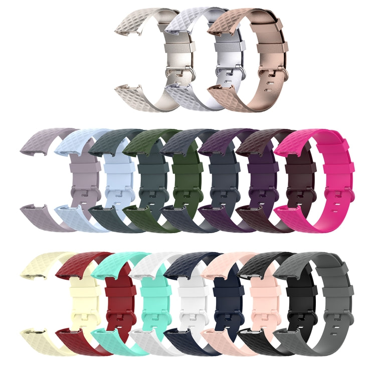 Color Buckle TPU Wrist Strap Watch Band for Fitbit Charge 4 / Charge 3 / Charge 3 SE, Size: L(Blue Gray) - Watch Bands by buy2fix | Online Shopping UK | buy2fix