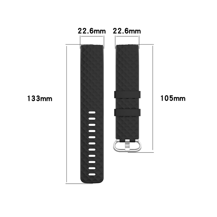 18mm Silver Color Buckle TPU Wrist Strap Watch Band for Fitbit Charge 4 / Charge 3 / Charge 3 SE, Size: L(Black) - Watch Bands by buy2fix | Online Shopping UK | buy2fix
