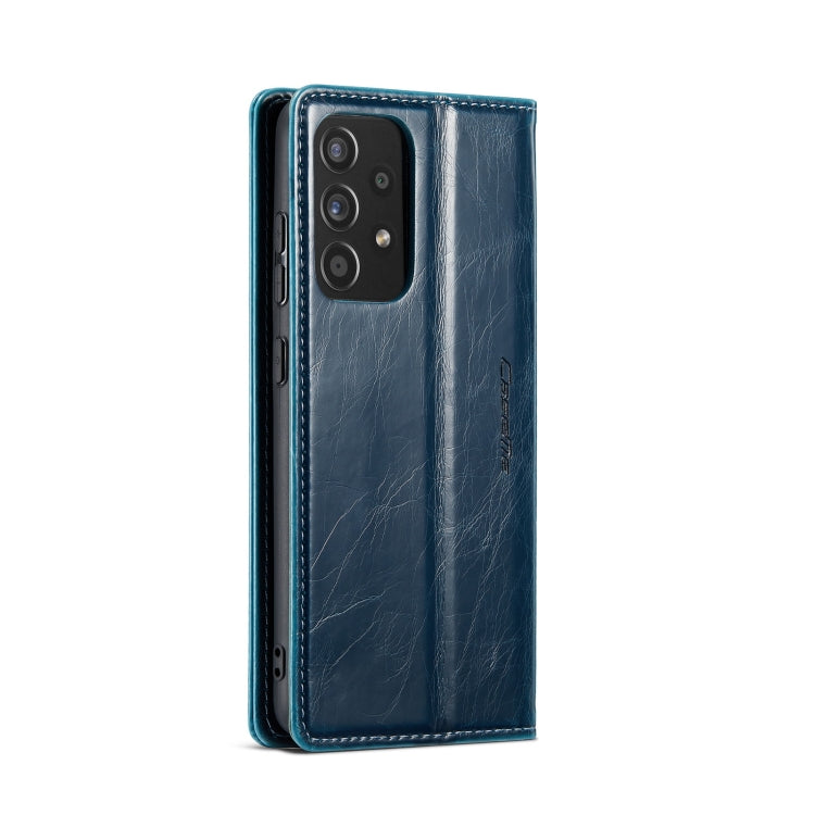 For Samsung Galaxy A33 5G CaseMe 003 Crazy Horse Texture Leather Phone Case(Blue) - Galaxy Phone Cases by CaseMe | Online Shopping UK | buy2fix