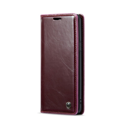 For Samsung Galaxy S9+ CaseMe 003 Crazy Horse Texture Leather Phone Case(Wine Red) - Galaxy Phone Cases by CaseMe | Online Shopping UK | buy2fix