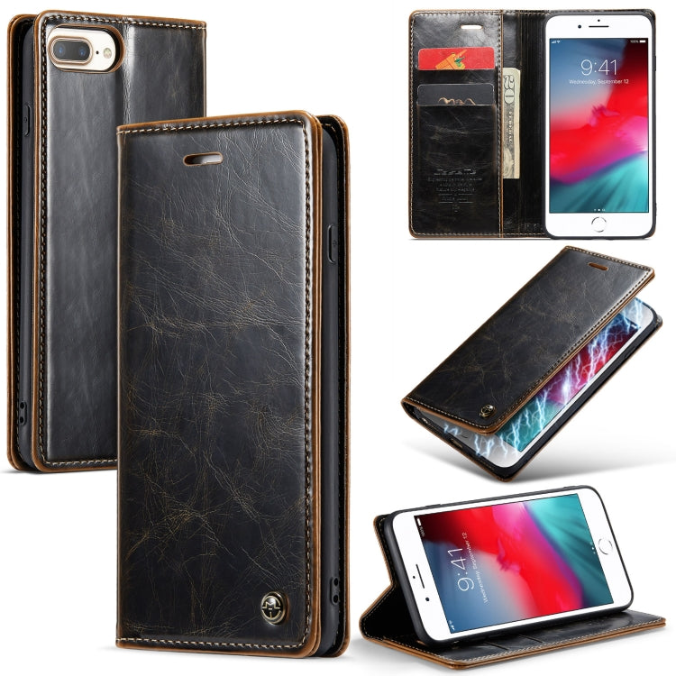 For iPhone 6 Plus/7 Plus/8 Plus CaseMe 003 Crazy Horse Texture Leather Phone Case(Coffee) - More iPhone Cases by CaseMe | Online Shopping UK | buy2fix