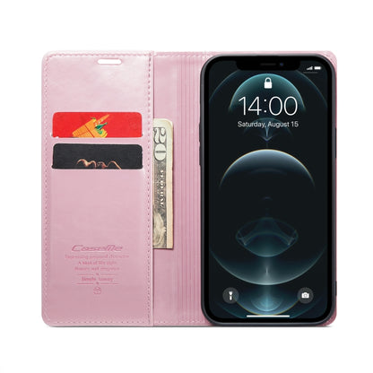 For iPhone 12 CaseMe 003 Crazy Horse Texture Leather Phone Case(Rose Gold) - iPhone 12 / 12 Pro Cases by CaseMe | Online Shopping UK | buy2fix