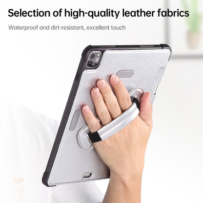 For iPad Air 11 2024 / Air 4 / Air 5 360 Degree Rotation Handheld Leather Back Tablet Case with Pencil Slot(Brown) - iPad Air (2022) / (2020) 10.9 Cases by buy2fix | Online Shopping UK | buy2fix