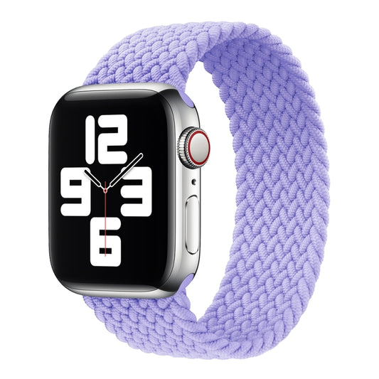 Nylon Single-turn Braided Watch Band For Apple Watch Ultra 49mm / Series 8&7 45mm / SE 2&6&SE&5&4 44mm / 3&2&1 42mm, Length:135mm(Light Purple) - Watch Bands by buy2fix | Online Shopping UK | buy2fix