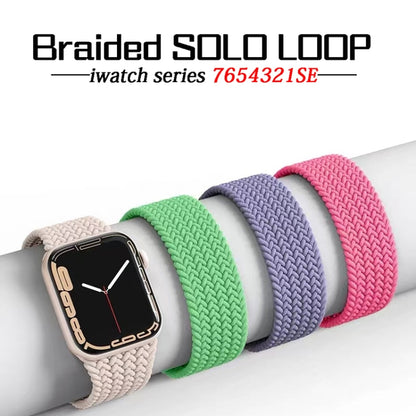 Nylon Single-turn Braided Watch Band For Apple Watch Ultra 49mm&Watch Ultra 2 49mm / Series 9&8&7 45mm / SE 3&SE 2&6&SE&5&4 44mm / 3&2&1 42mm, Length:145mm(Orange) - Watch Bands by buy2fix | Online Shopping UK | buy2fix