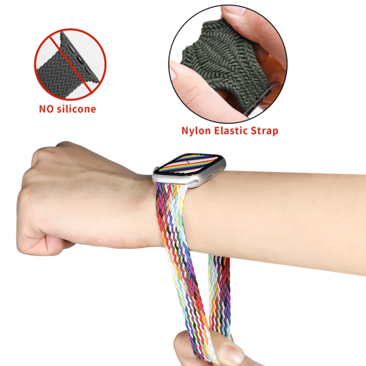 Nylon Single-turn Braided Watch Band For Apple Watch Ultra 49mm&Watch Ultra 2 49mm / Series 9&8&7 45mm / SE 3&SE 2&6&SE&5&4 44mm / 3&2&1 42mm, Length:155mm(Starlight Dark) - Watch Bands by HAWEEL | Online Shopping UK | buy2fix