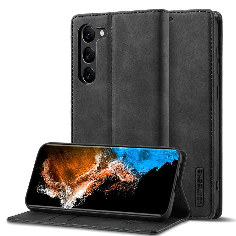 For Samsung Galaxy S23+ 5G LC.IMEEKE Strong Magnetism Ultra-thin Matte Leather Phone Case(Black) - Galaxy S23+ 5G Cases by LC.IMEEKE | Online Shopping UK | buy2fix