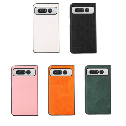 For Google Pixel Fold Two-color Litchi Texture PU Phone Case(Black) - Google Cases by buy2fix | Online Shopping UK | buy2fix