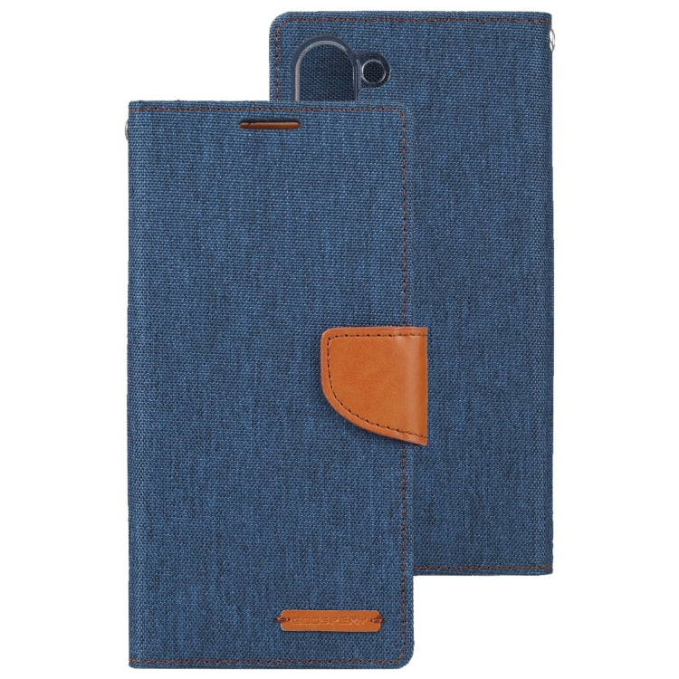 For Samsung Galaxy S23+ 5G GOOSPERY CANVAS DIARY Fabric Texture Flip Leather Phone Case(Navy Blue) - Galaxy S23+ 5G Cases by GOOSPERY | Online Shopping UK | buy2fix