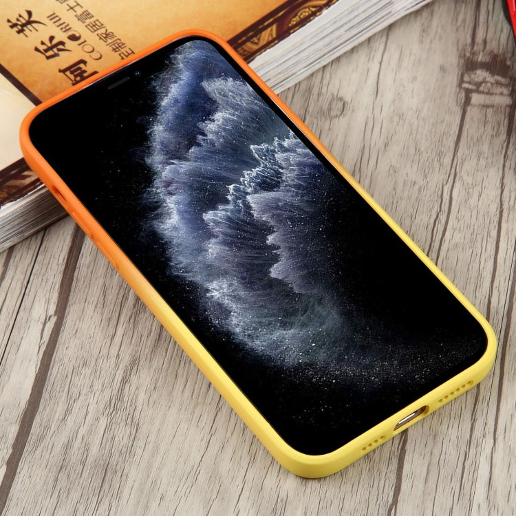 For iPhone 11 Pro Max Liquid TPU Silicone Gradient MagSafe Phone Case(Orange Yellow) - iPhone 11 Pro Max Cases by buy2fix | Online Shopping UK | buy2fix