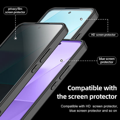 For Xiaomi Redmi Note 13 Pro Armor Clear TPU Hard PC Phone Case(Matte Black) - Note 13 Pro Cases by buy2fix | Online Shopping UK | buy2fix