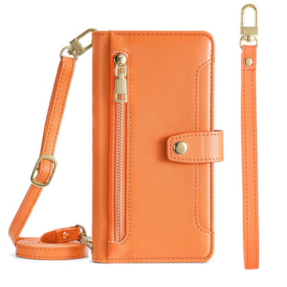 For Ulefone Note 12P Sheep Texture Cross-body Zipper Wallet Leather Phone Case(Orange) - Ulefone Cases by buy2fix | Online Shopping UK | buy2fix