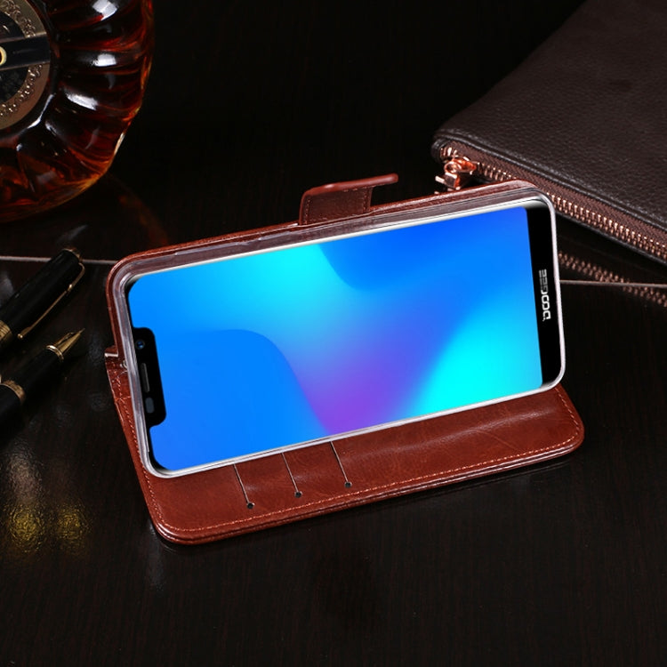 For Doogee X70 idewei  Crazy Horse Texture Horizontal Flip Leather Case with Holder & Card Slots & Wallet(Brown) - More Brand by idewei | Online Shopping UK | buy2fix