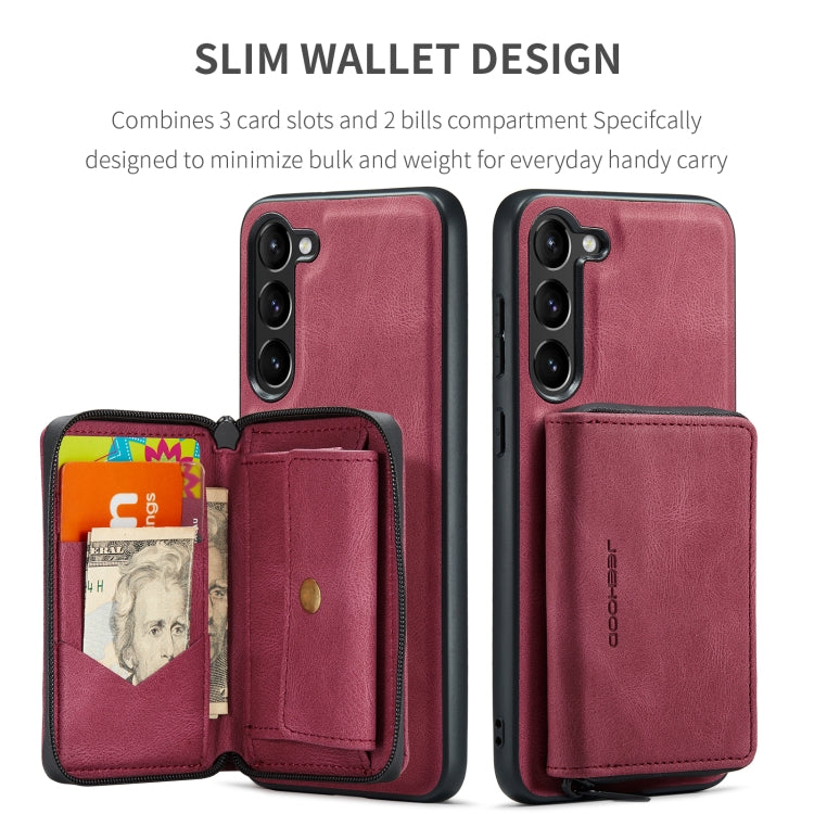 For Samsung Galaxy S24 5G JEEHOOD Magnetic Zipper Horizontal Flip Leather Phone Case(Red) - Galaxy S24 5G Cases by JEEHOOD | Online Shopping UK | buy2fix