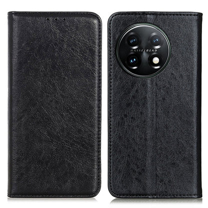 For OnePlus 11 5G Magnetic Crazy Horse Texture Leather Phone Case(Black) - OnePlus Cases by buy2fix | Online Shopping UK | buy2fix