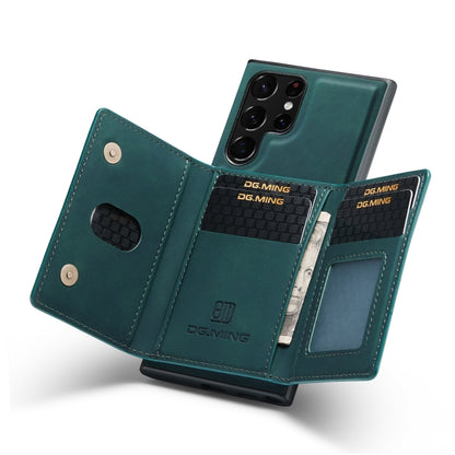 For Samsung Galaxy S23 Ultra 5G DG.MING M2 Series 3-Fold Multi Card Bag + Phone Case(Green) - Galaxy S23 Ultra 5G Cases by DG.MING | Online Shopping UK | buy2fix